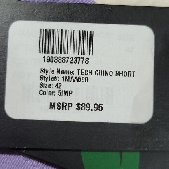 Travis Mathew Shorts Men Size 42 Performance Golf Tech Chino Lavender Preppy NEW - Picture 10 of 16